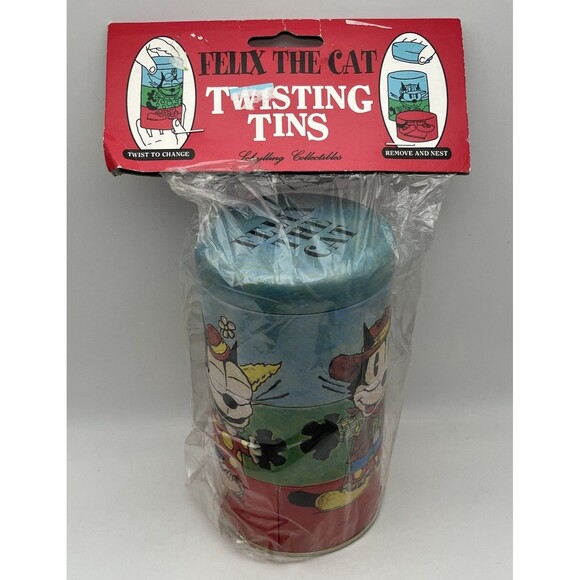 Schylling Other - Vintage 1995 Felix The Cat 3 Compartment Tin Schylling Twisted Tins Toy New Nib